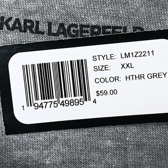 Karl Lagerfeld Paris Lettering Multidimensional Long Sleeves Tee T shirt XXLarge - Picture 7 of 9